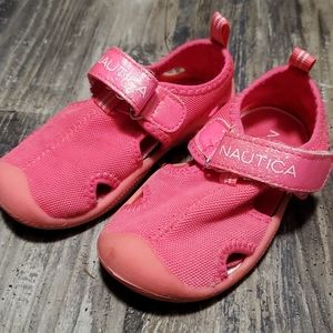 Nautica Water Shoes with Pink Sparkle Velcro Strap